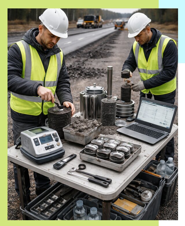 Сертификация асфальта: испытания и подтверждение в Выборге