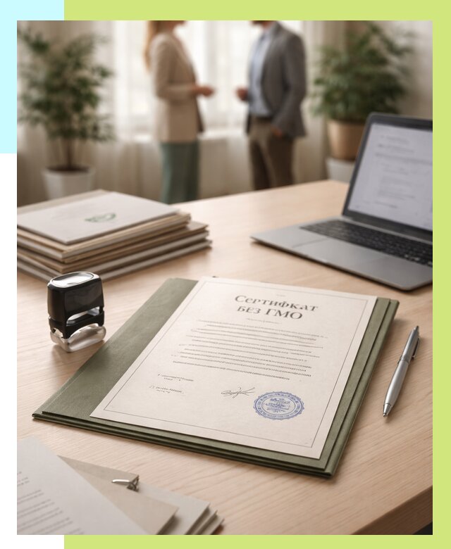 Сертификат без ГМО в Выборге от 7666 р. оформить срочно Алешин-Вбр