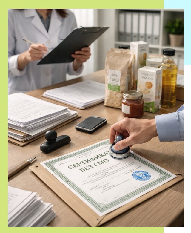 Получение сертификата Без ГМО для продукции в Выборге
